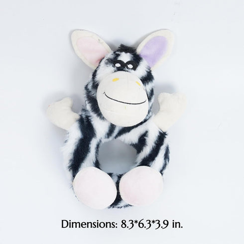 Layheld Set 2pcs) Dog Chew Toy Animal Ring Puppy Monkey Lion Sheep Zebra Elephant Design Squeaker Cute Pet Accessories