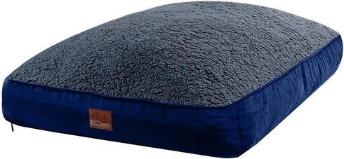 Floppy Dawg Large Dog Bed Replacement Cover, Removable Machine Washable for Mattress & Rectangular Pillow Beds, Blue