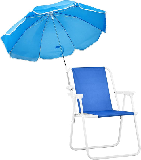 NAICKUC 360Canopy 265lbs, Folding Beach Chair with Umbrella, Outdoor Folding Chair Shade, Lightweight and Waterproof