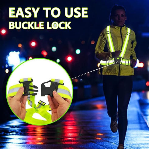 Reflective Vest Running Gear, High Visible Reflective Gear for Nighttime Running, Adjustable Safety Vests (2 Pack)