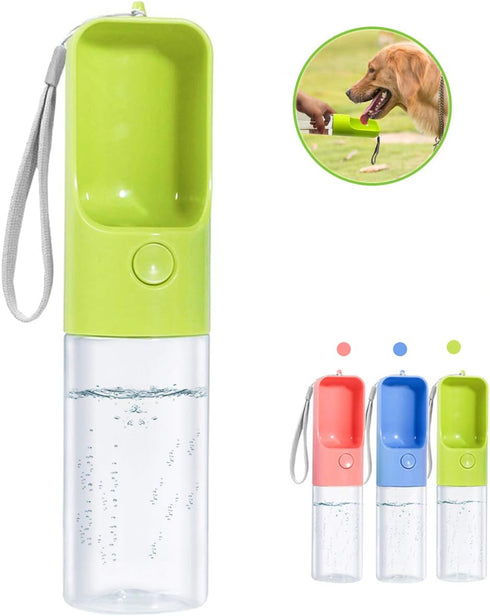 Sofunii Dog Water Bottle for Walking, Portable Pet Travel Drink Cup, 15oz Capacity, Leak Proof & BPA-Free (Green)