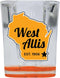 West Allis Wisconsin State Shape Design Souvenir 2 oz Shot Glass Square