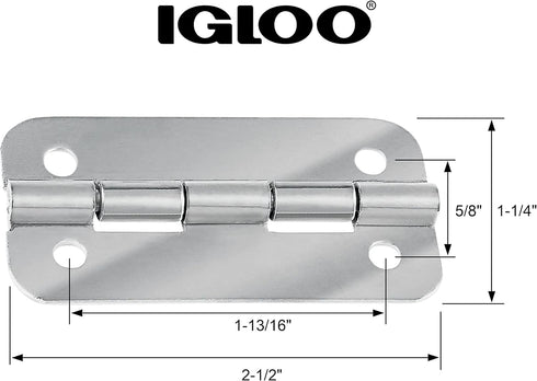 Igloo Cooler Heavy Duty Stainless Steel Hinges for Ice Chests (Set of 3)