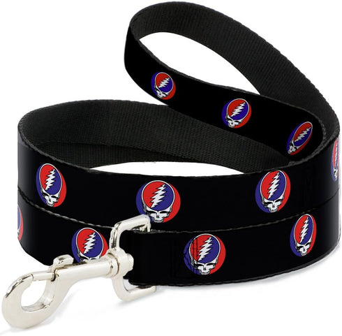 Buckle-Down Pet Leash - Steal Your Face Repeat Black/Color, 4 Feet Long, 1/2" Wide