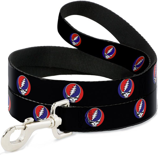 Buckle-Down Pet Leash - Steal Your Face Repeat Black/Color, 4 Feet Long, 1" Wide