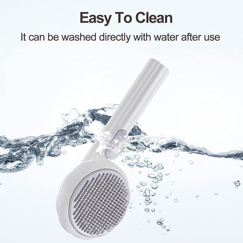 Pet Grooming Brush, Cat Brush for Shedding, Self Cleaning Slicker Brush for Short and Long Haired Dogs Cats, Pumpkin