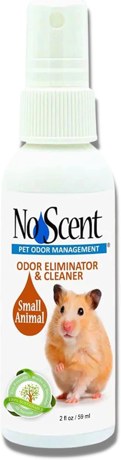 No Scent Small Animal Guinea Pig Cage Cleaner, Hamster & Rabbit Habitat Pet Odor Spray (2 Fl Oz)