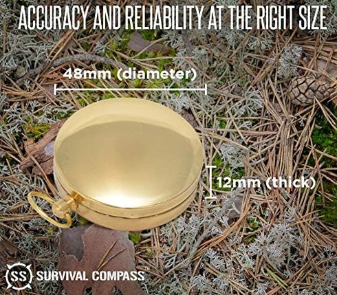 SharpSurvival Glow in The Dark Military Compass - Handheld Lightweight Compass for Hiking and Camping