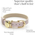 Milan Vegan Leather Dog Collar - Padded Luxury Adjustable Buckle Collar for Small to Large Dogs - Color Lilac, Size