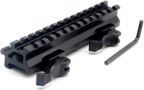 TRIROCK See-Through Throw Lever Riser Mount - Picatinny Riser Mount with 13 Slots, Quick Release Detachable