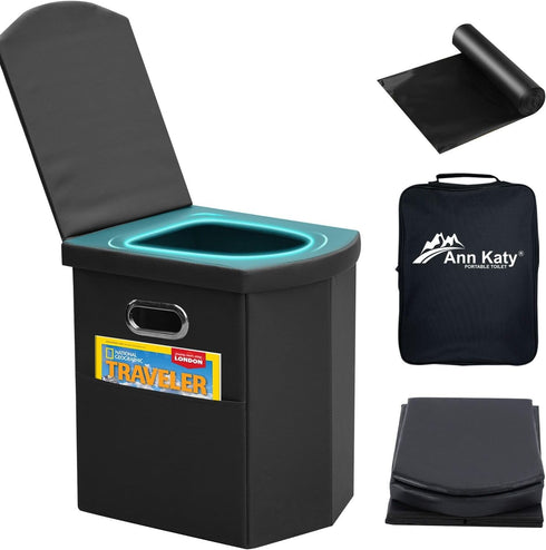 Ann Katy Upgrade XL Portable Toilet for Adults, Extra Large Portable Travel