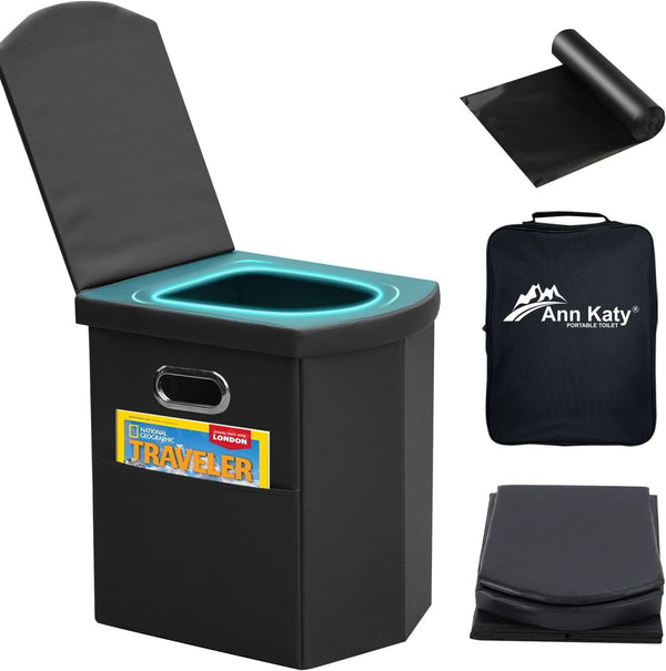 Ann Katy Upgrade XL Portable Toilet for Adults, Extra Large Portable Travel