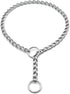 Herm Sprenger Chrome Plated Steel Dog Collar, Short Flat Links Choke Chain, Two O-Rings for Small Medium Large Dogs