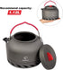 REDCAMP 1.4L Outdoor Camping Kettle with Heat Exchanger, Lightweight Aluminum Tea Kettle with Carrying Bag