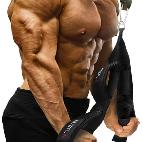 Hustle Athletics Tricep Rope Cable Attachments for Gym Use, Multi Workout Rope Cable Machine Attachment