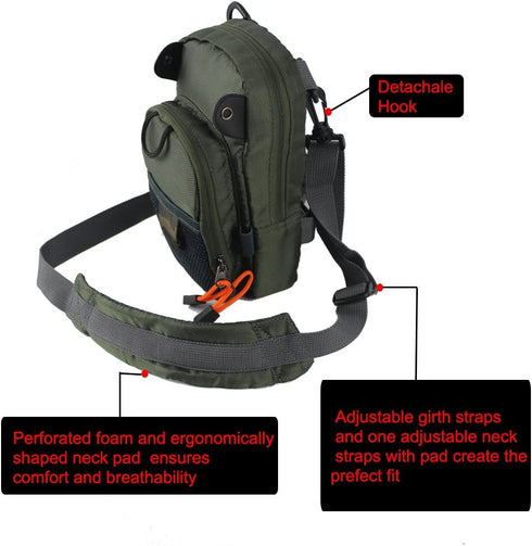 Kylebooker Lightweight Fly Fishing Chest Pack, Tackle Storage Pouch Waist Bag