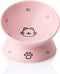 Sweejar Slanted Ceramic Cat Bowls, Elevated Porcelain Pet Feeder for Food or Water, Backflow Prevention (Pink)
