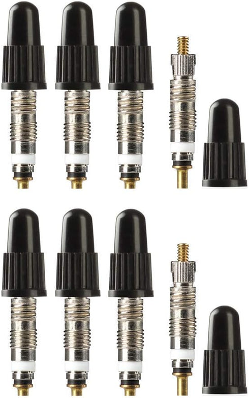 Tubeless Presta Valve Stem Kit for Bikes, Includes Presta Valve Stems, Cores, and Removal Tool