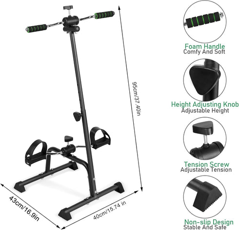 SamFansar Exercise Bike for Seniors | Pedal Exerciser Bike Hand Arm Leg and Knee Peddler Adjustable Exercise Equipment