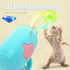 7 Piece Cat Fetch Toys, Interactive Flying Cat Toy with 5 Flying Propellers,1 Spinning Tops, Dog Cat Pet Tracks Chasing Toy for Cats (Blue)