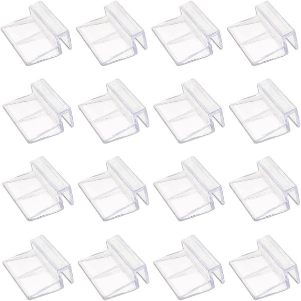 16 PCS 6mm Acrylic Aquarium Cover Clip, Clear Fish Tank Glass Support Holder for Rimless Aquariums