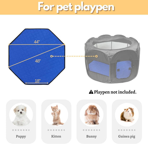 Dog Playpen Mat Pee Pad for Puppy Cat, Octagon Shape, Non-Slip Washable Whelping Pads, Leakproof Potty Training
