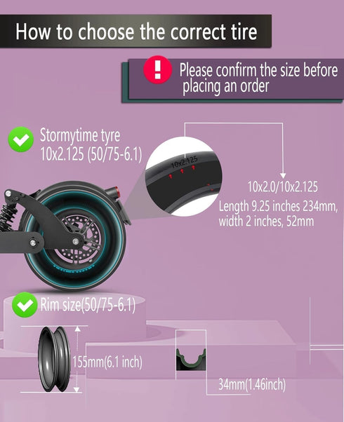GYL 10 x 2.125 Inner Tube Replacement for Electric Scooters, Compatible with Hiboy S2 Pro MAX, Gotrax, Ninebot