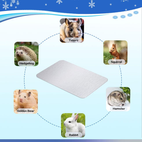 Rabbit Cooling Pad, 11.8x7.9 in Hamster Cooling Mat for Small Pets, Bite Resistant Ice Bed to Stay Cool This Summer