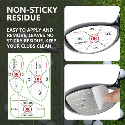 Golf Impact Tape, Self-Teaching Sweet Spot and Consistency Analysis, Golf Club Impact Stickers for Iron, Wood & Fairway