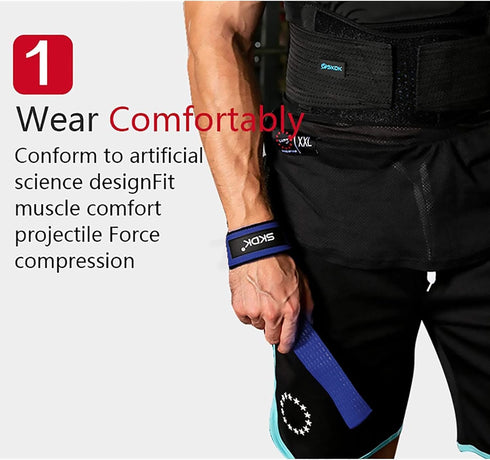 SKDK Cotton Hard Pull Wrist Lifting Straps with Neoprene Cushioned Padded Grips - Anti-Skid Silicone for Weightlifting