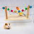 Hamster Wood Ledge Platform with Lava Stone Block Chew Toys, Wooden Shelf for Chinchilla, Guinea Pig, Gerbil
