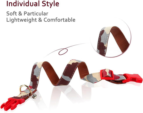 Dog Collar with Bow Tie, Adjustable Pet Collar for Small Medium Large Dogs and Cats with Stylish Pattern