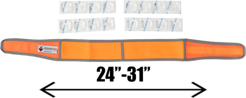 Hi-Vis Dog Cooling Collar, Orange Reflective Re-Freezable Ice Collar (X-Large)
