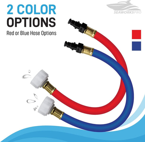 Flush Hose Adapter Kit for Yamaha Waverunner Jet Ski PWC Boats, Red