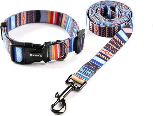 Ihoming Puppy Collar and Leash Set, Splicing Design for Extra Small Dogs Cats Pets, Daily Outdoor Training, XS-Up to