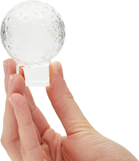 Juvale Crystal Golf Trophy Award - 2 in Clear Crystal, Display Stand Base & Presentation Gift Box
