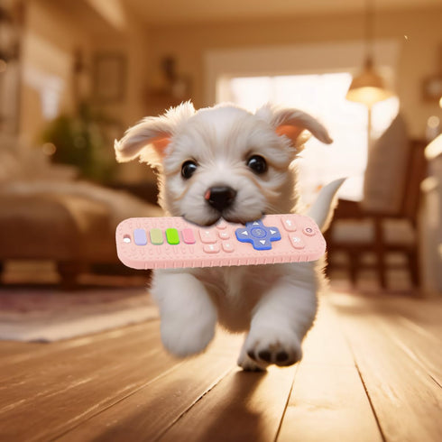 2 PCS Dog Teething Toys, Remote Control Shape Teether for Dog Training and Cleaning Teeth, Interactive Dog Toys for