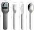 ZOKU Pocket Utensil Set - Charcoal Stainless Steel Fork, Knife & Spoon Nest in Hygienic Case for Travel