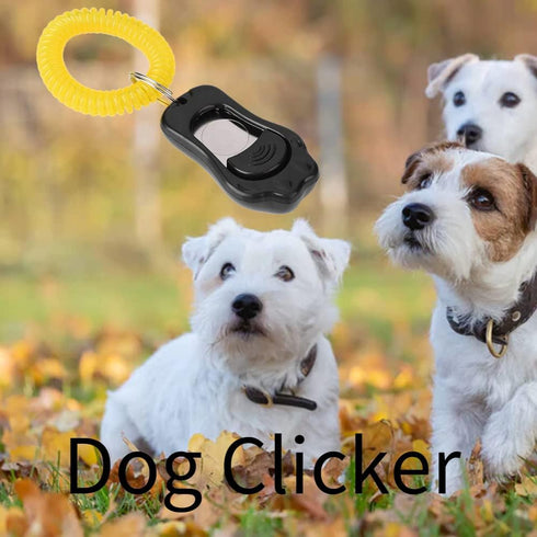 Yosoo Clicker Dog Training - Adjustable 3 Gears Pet Training Clicker with Wrist Strap for Cats and Birds (Black)