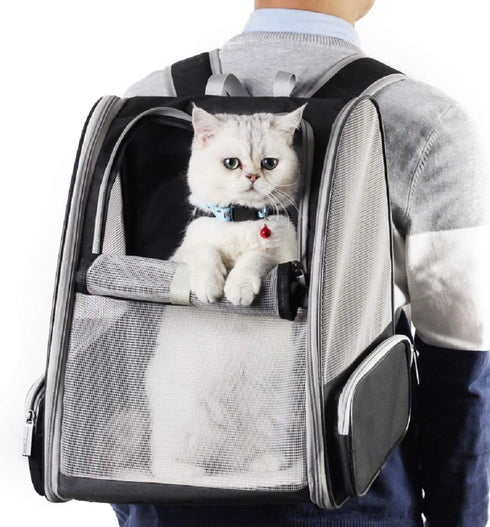 Backpack Texsens Innovative Traveler Bubble Pet Carriers for Cats and Dogs (Black)
