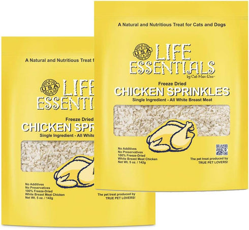 LIFE ESSENTIALS BY CAT-MAN-DOO All Natural Freeze Dried Chicken Crushed Sprinkles Powder for Dogs & Cats