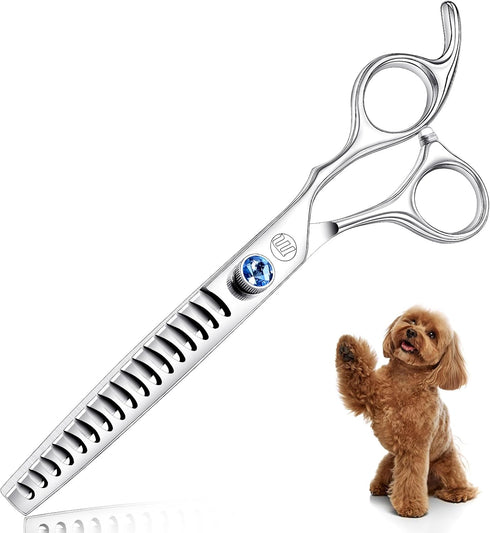 Moontay Professional Dog Grooming Straight, Curved, Thinning/Blending/Chunking Scissors Kit, JP-440C Stainless Steel