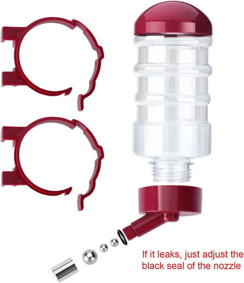 No Drip Dog Kennel Water Bottle Dispenser for Crate, 400ml Dripless Pet Drinking Fountain with Automatically Feeding