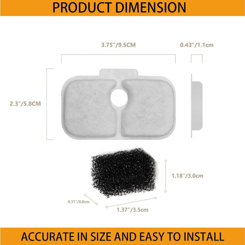 24 Packs PLWF005/PLWF115/PLWF105/PLW106/PLWF116/PLWF305,Replacement Cat Water Fountain Filter Replacement Compatible