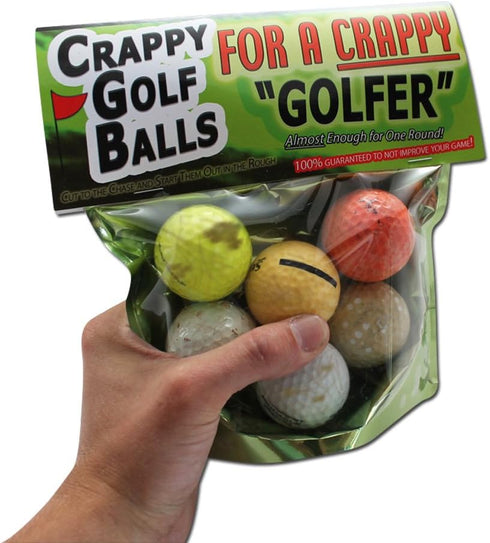 Gears Out Crappy Golf Balls for a Crappy Golfer - Funny Gag Gifts for Golfers, 6 Pack of 6 Balls