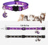 2Pcs Adjustable Breakaway Cat Collars with Bell & Pendant - Glow in The Dark, Purple + Black for Boy & Girl Cats