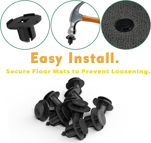 Yamaha Floor Mat Rivet, Push Fasteners for Yamaha Driver Golf Cart 2007-Up, Pack of 11