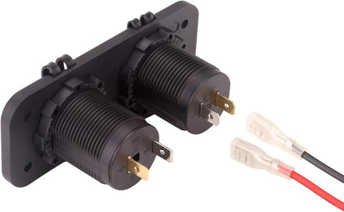 10L0L 3.0 12V Golf Cart Cigarette Lighter Outlet & Quick Charge DC Input Waterproof USB Charger Power Socket Adapter