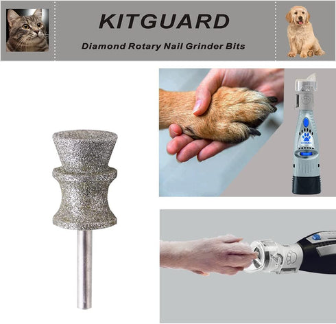 Tool-1/8'' 1P Diamond Dremel Dog Nail Grinder Bits for Rotary Dremel Dog Nail Grinder Attachment-Pet Nail Grinder Bit