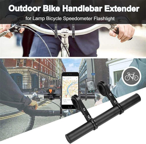 RIIPOO Aluminum Alloy Bike Handlebar Extender, 11.8" Dual Bracket for Mountain Cycling, Secure Mount for Lights